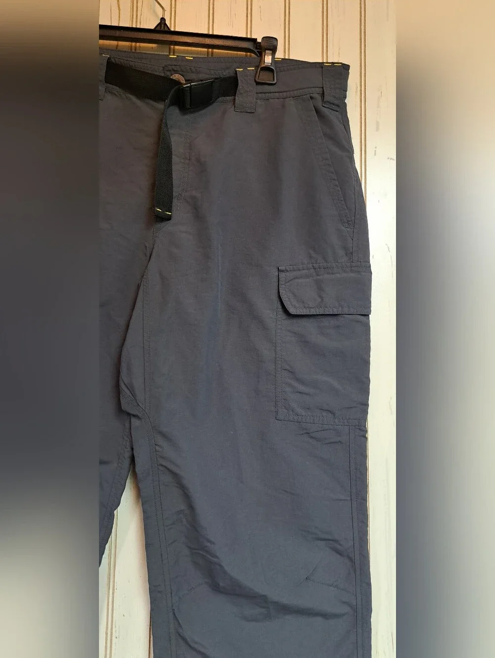 Mens Eddie Bauer Travex Cargo Pants Gray Hiking  Outdoor Nature Nylon Sz 36x32